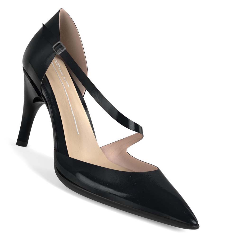 Ecco Shape Stiletto 75 Asymmetric Pumps Dame Svarte | NO 162UZG